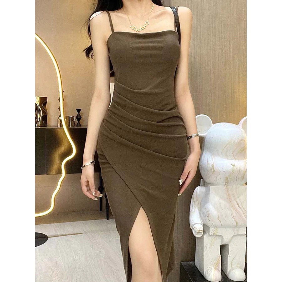EMITA BLOOM long dress hitam panjang wanita party dress sexy elegant korean style dress pesta import dress press body panjang outfit