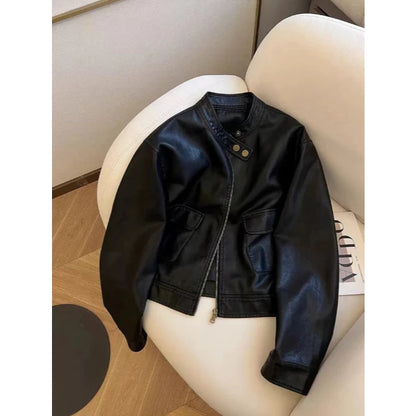 - Jacket Leather woman Classic daily wear activity