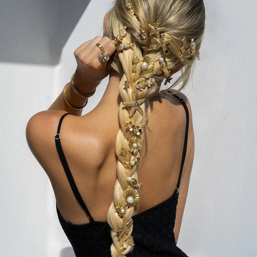 15 Model 18K Jepit Rambut Pin Set Eropa Style Hair Clip 2 In 1 Gold