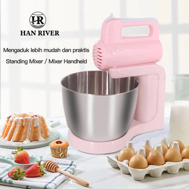 HAN RIVER Standing Mixer / Mixer Handheld Putih/Macaron Pink