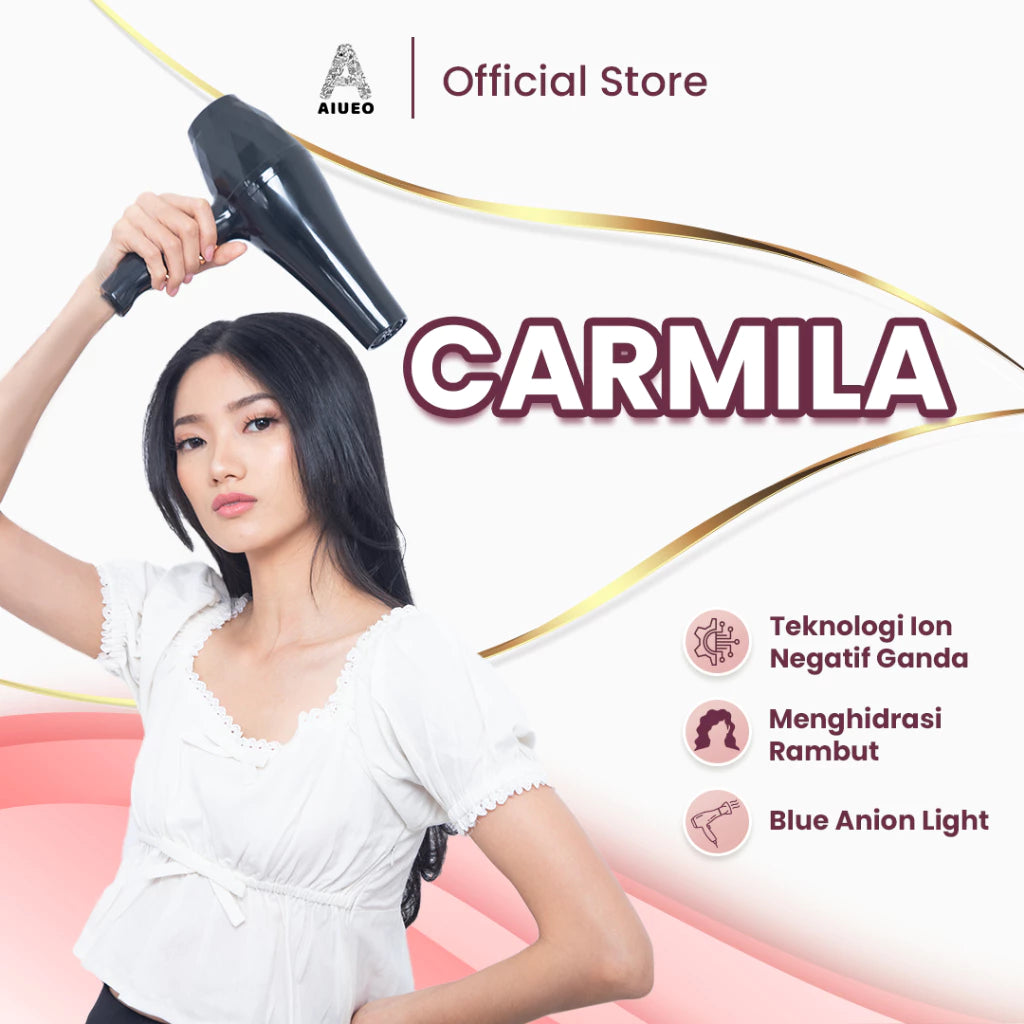 AIUEO Hairdryer Carmila Pengering Rambut Salon Profesional Daya Rendah - Warna Hijau