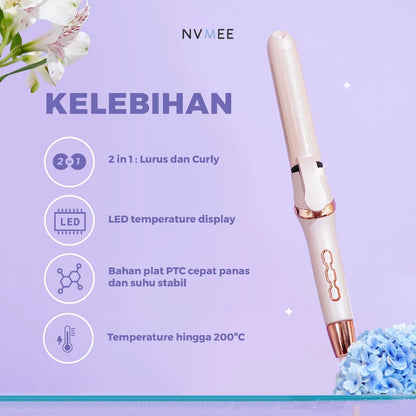 PRE - ORDER] NVMEE - Catokan Rambut 2in1 LED Touch Sagitarius Hair Styler