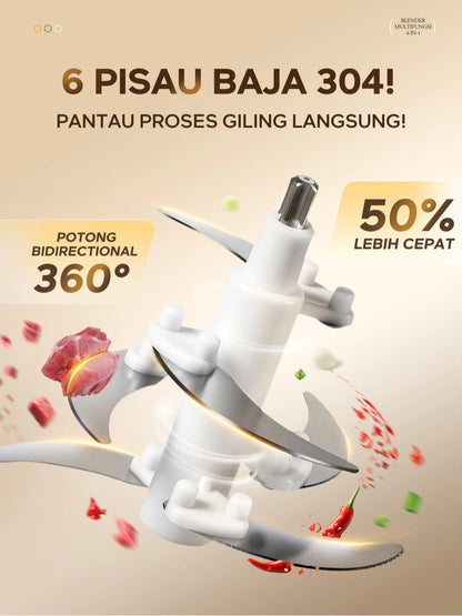 ecentio penggiling daging blender 2L chopper daging dan bumbu 6 Pisau blender mpasi bayi peralatan dapur chopper choper blender bumbu