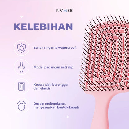 NVMEE - Sisir Besar Kotak Model Khusus Anti Nyangkut Dan Anti Kusut