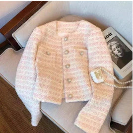 EMITA BLOOM spring outer biru kondangan wanita kekinian lengan panjang korean style lebaran 2026 tweed blazer batik wanita premium