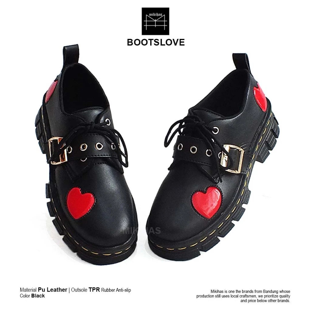 Mikihas Bootslove Sepatu Boots Wanita Hitam Premium