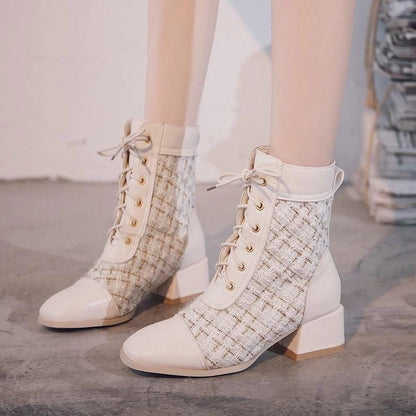 PINKEY P059 Sepatu Boots Fashion Murah Wanita Terkini Flat Model Tali