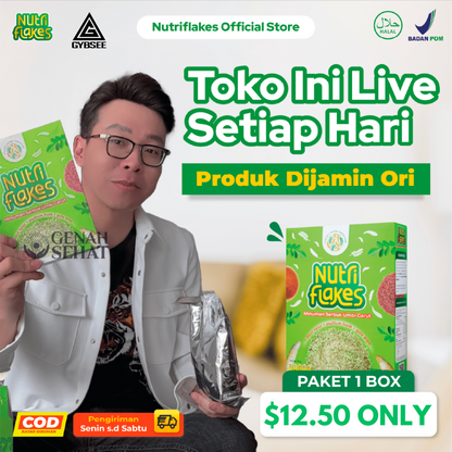 Nutriflakes Sereal Umbi Garut Asam Lambung - Ampuh Mengatasi Asam Lambung Gerd, Maag 1 Box