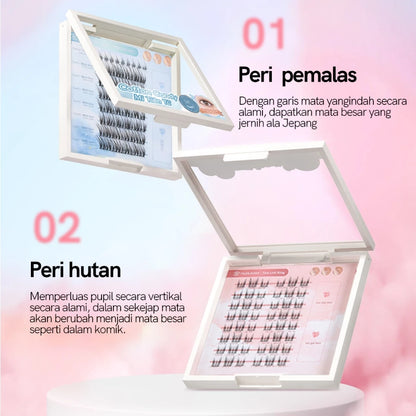 MLEN DIARY Bulu Mata Palsu Cotton Candy Seri Natural Simulasi Iblis Murni Liar Riasan Mata Bulu Mata Peri bulu mata eyelash extension