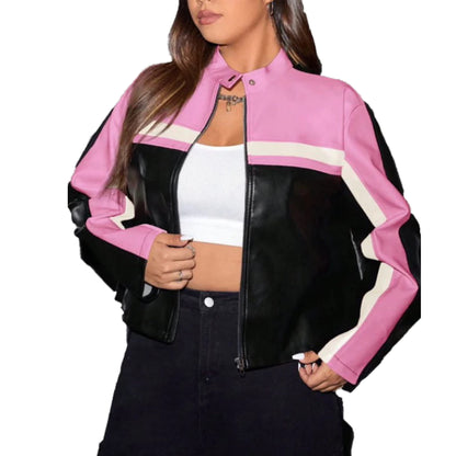Jaket Kulit wanita dan pria cropped 3 colors streetwear daily use