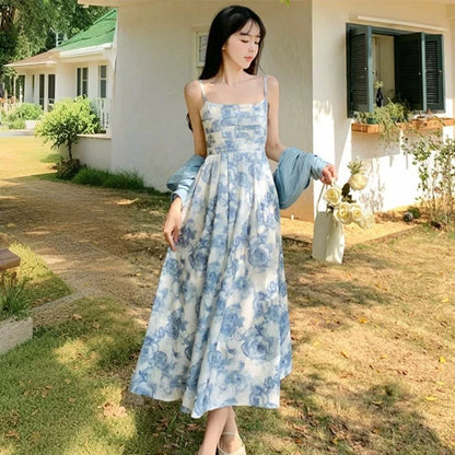 EMITA BLOOM dress abu abu wanita kondangan long dress backless wanita Elegant korean beach Dress ke pantai dress import