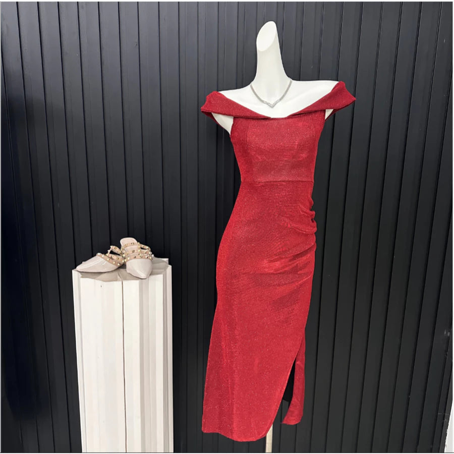 EMITA BLOOM long dress hitam panjang wanita party dress sexy elegant korean style dress pesta import dress press body panjang outfit