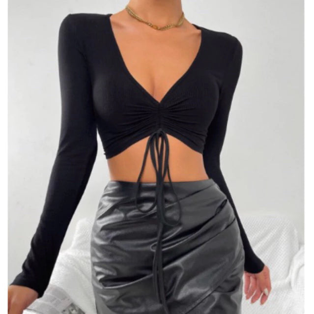 olivya top croptop v neck