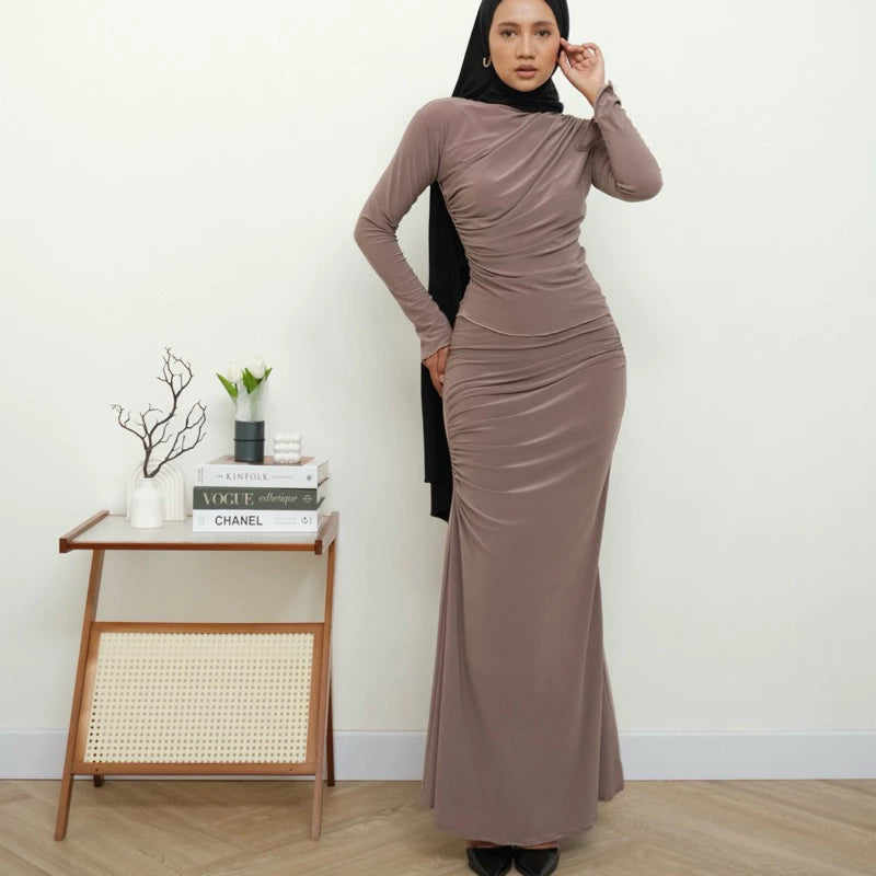 ELEVENBASIC - SARAH SET | ONE SET ROK SEMI MERMAID PANJANG | SETELAN LENGAN PANJANG HIJAB WANITA | ATASAN