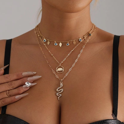 [Fanyee] Desain kreatif kalung liontin ular Mata Iblis yang meneteskan minyak Q940