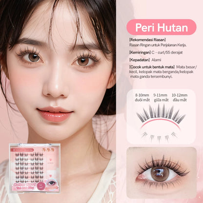 MLEN DIARY Bulu Mata Palsu Cotton Candy Seri Natural Simulasi Iblis Murni Liar Riasan Mata Bulu Mata Peri bulu mata eyelash extension