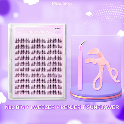 [BELI 1 DAPAT 3] MILAN STORY Paket BESAR+TWEEZER+PENJEPIT Bulu Mata Palsu Tempel Langsung Eyelash Lentik Extention | Eye Makeup