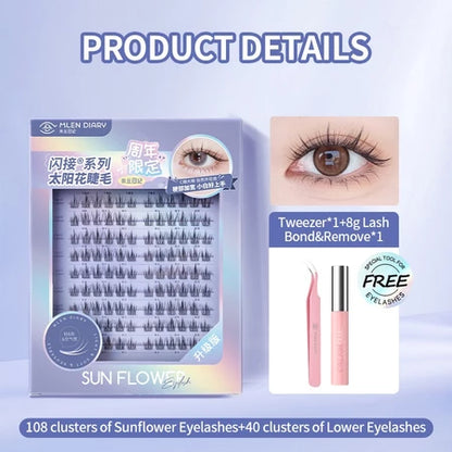 MLEN DIARY Blue Sunflower Eyelashes bulu mata palsu + lem