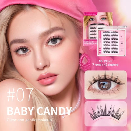 MLEN DIARY Baby Candy Bulu Mata Eyelash ExtensionTidak Perlu Lem Bulu Mata Bawah Natural 10-13mm Bulu Mata Eyelash Extension