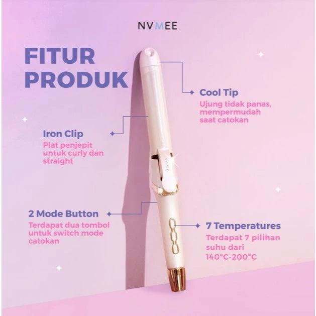 PRE - ORDER] NVMEE - Catokan Rambut 2in1 LED Touch Sagitarius Hair Styler