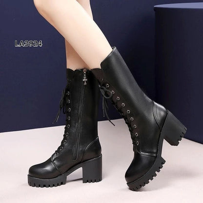Boots Winter Leather Fashion Korea Style LA3924