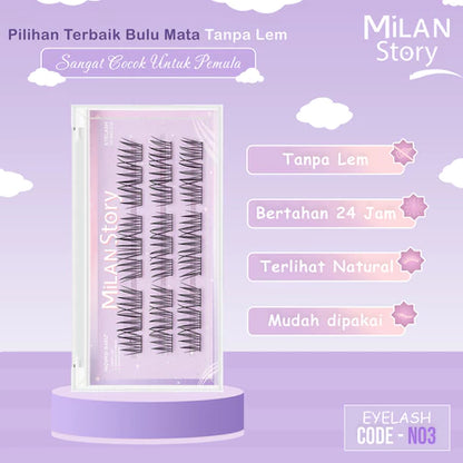 [ LANGSUNG TEMPEL ] MILAN STORY N SERIES Bulu Mata Palsu | Eyelash Extention | Eye Make Up | Douyin Lash Tanpa Pinset