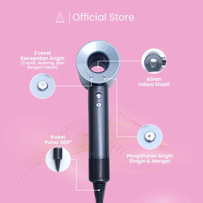 AIUEO AirFlowPro Hair Dryer Salon Profesional Ringan Angin Kencang