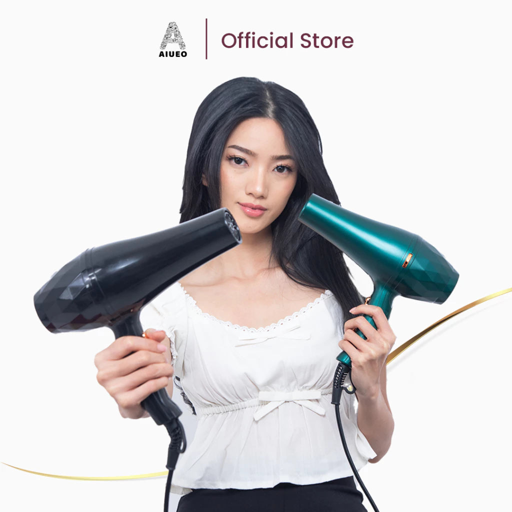 AIUEO Hairdryer Carmila Pengering Rambut Salon Profesional Daya Rendah - Warna Hijau