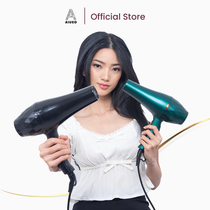 AIUEO Hairdryer Carmila Pengering Rambut Salon Profesional Daya Rendah - Warna Hijau