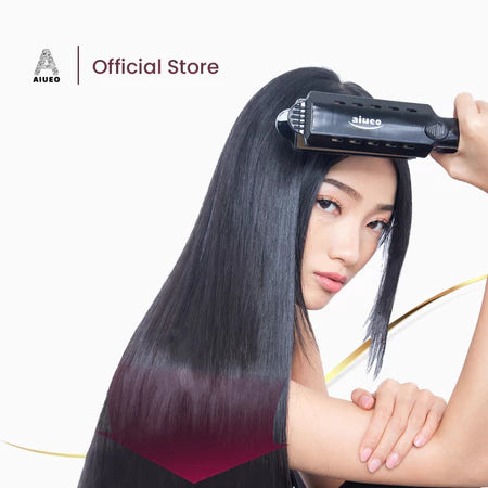 AIUEO Catokan Rambut Berli 8099 Catok Rambut Meluruskan Blow Keriting 3 in1 - Warna Hitam