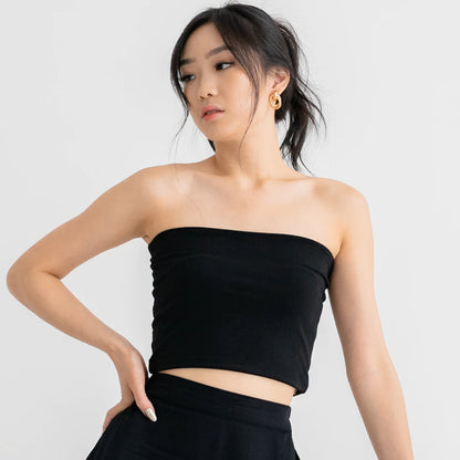 NZINGA Beau | Crop Tube Top Polos - Baju Tanpa Tali Stretch Fit Elegan | All size dan Big Size