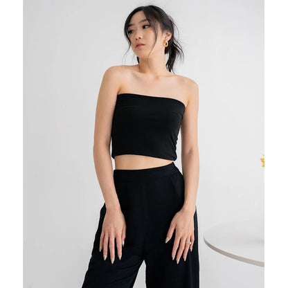 NZINGA Beau | Crop Tube Top Polos - Baju Tanpa Tali Stretch Fit Elegan | All size dan Big Size
