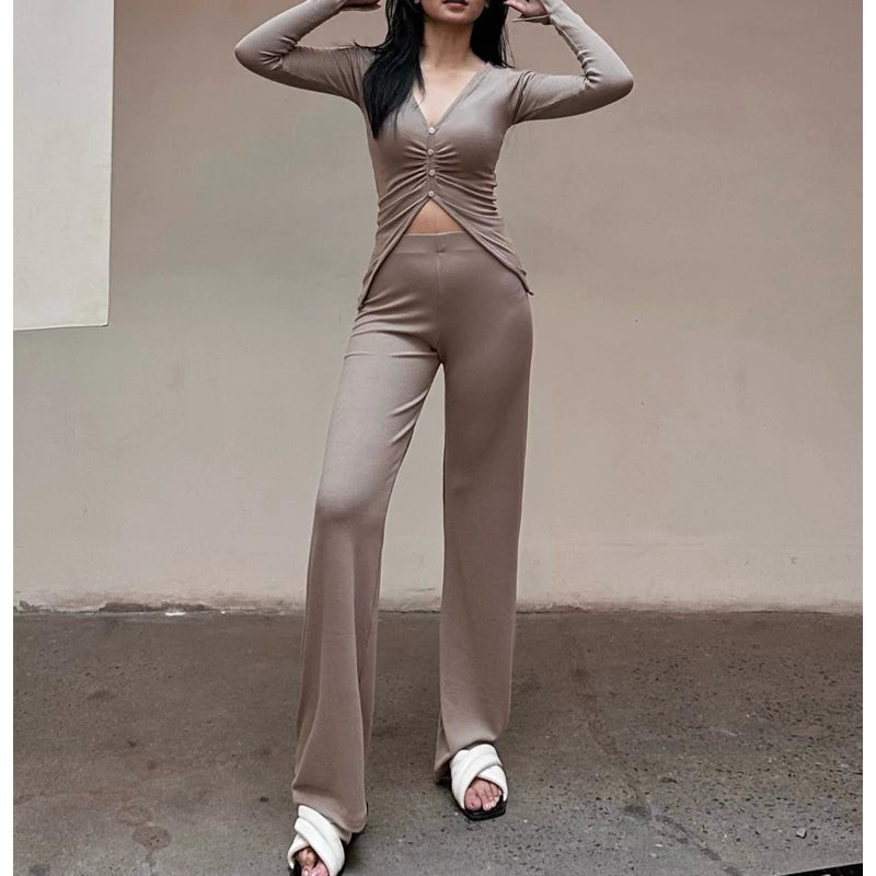 [ELEVENBASIC] HANNA KNIT SET | ONE SET LONG SLEEVE | SETELAN WANITA LENGAN PANJANG ROK & CELANA RAJUT