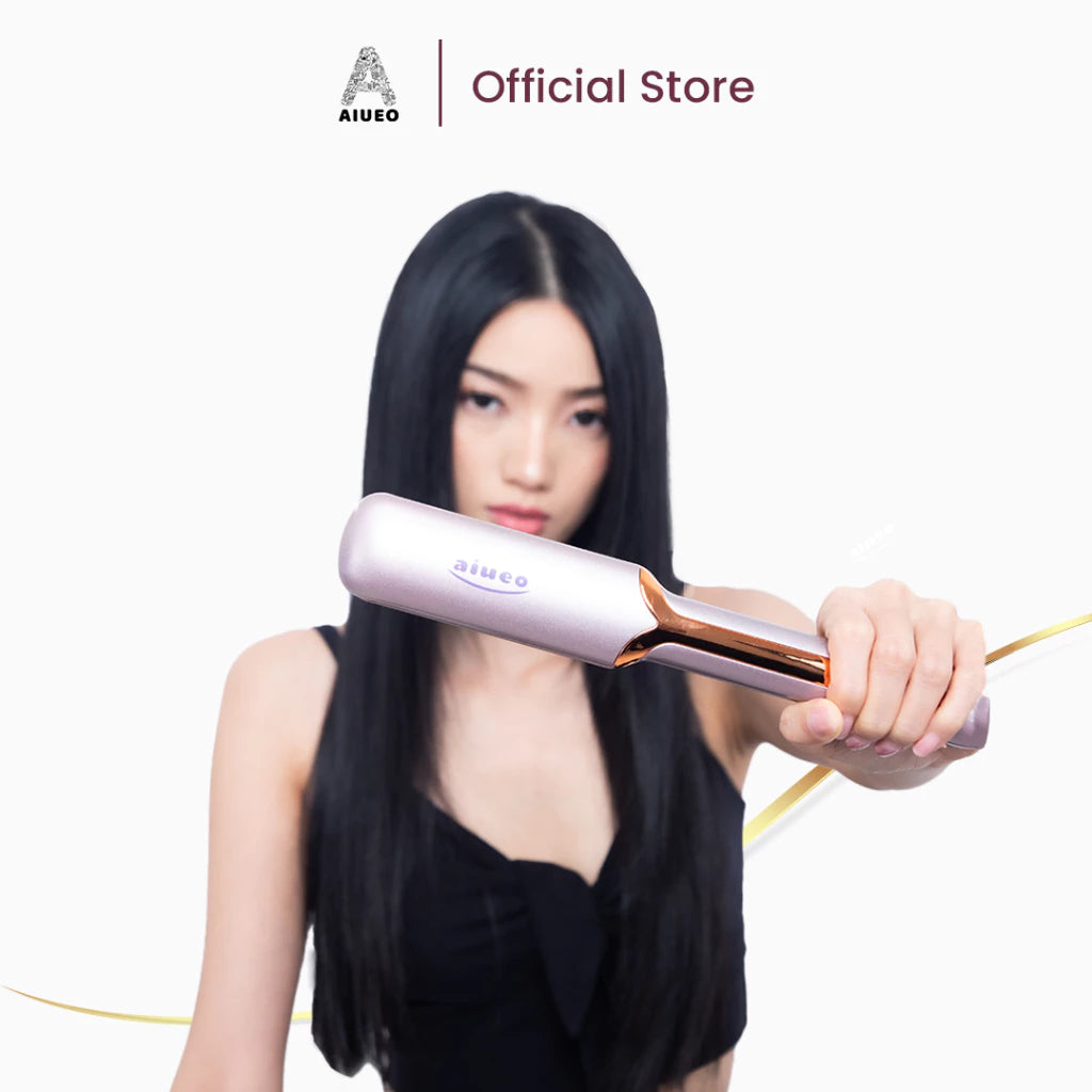 AIUEO Catokan Rambut Rosi 459 Catok Rambut 3in1 220°C Nano Silver Hair Straightener - Curly - Blow Warna Pink