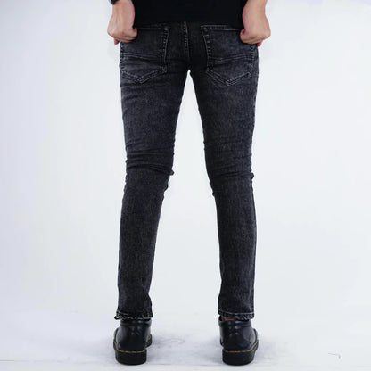 BOZRVK Ripped Jeans Skinny Fit Black Wash Stretch