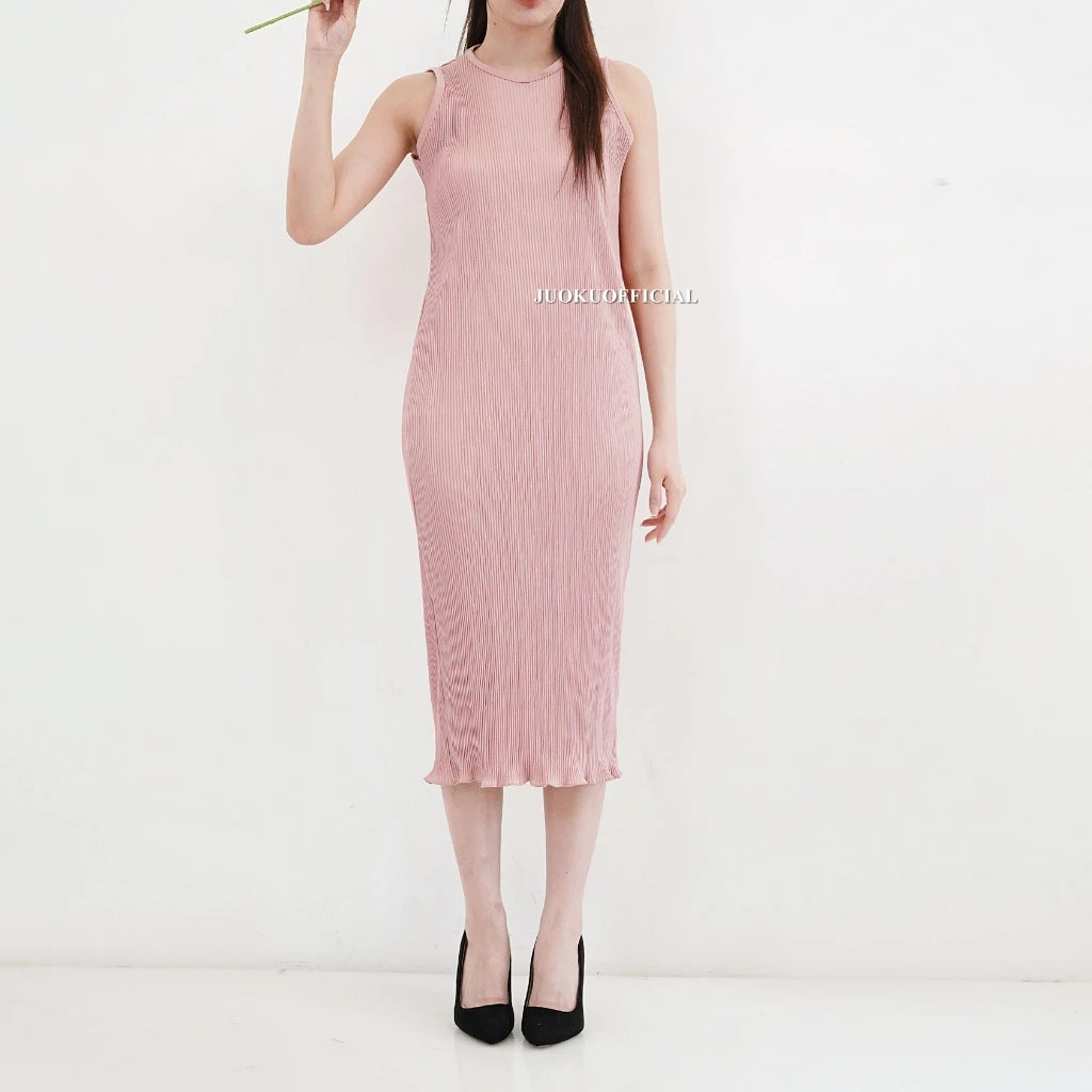 Inner Midi Dress Span Wavy Plisket Lidi / Dress Wavy / Dress Span / Dress Polos Plisket / Inner Plisket / Dress Plisket / Inner Pleated Dress