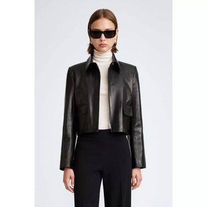 - Jacket Leather Wanita Outter crop