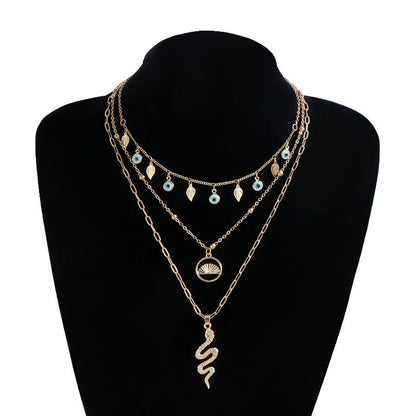 [Fanyee] Desain kreatif kalung liontin ular Mata Iblis yang meneteskan minyak Q940