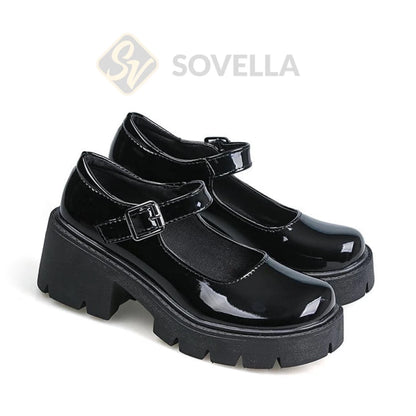 SOVELLA Thalia Sepatu Boots Kerja Wanita Hitam Putih