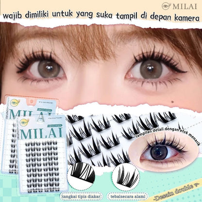 MILAI C05 Kucing Kecil Bulu Mata Palsu Serat Kapas Premium - Bulumata Eyelash Extension