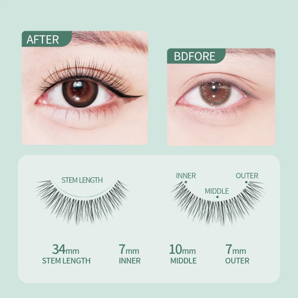 MLEN DIARY Bulu Mata Capacity 4 Pairs Contains Glue DIY bulu mata eyelash extension 1 paket Bulu Mata Palsu + lem Makeup Korea
