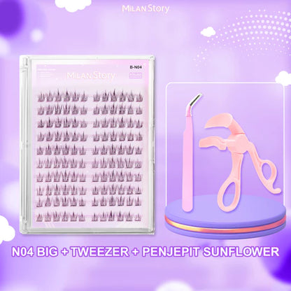 [BELI 1 DAPAT 3] MILAN STORY Paket BESAR+TWEEZER+PENJEPIT Bulu Mata Palsu Tempel Langsung Eyelash Lentik Extention | Eye Makeup