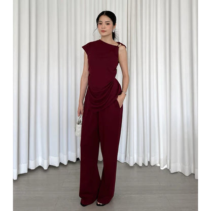 CLEEF KNIT SET / Setelan Wanita Casual Korean Knit Lengan Pendek Celana Panjang Kulot