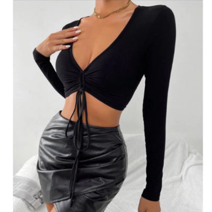 olivya top croptop v neck