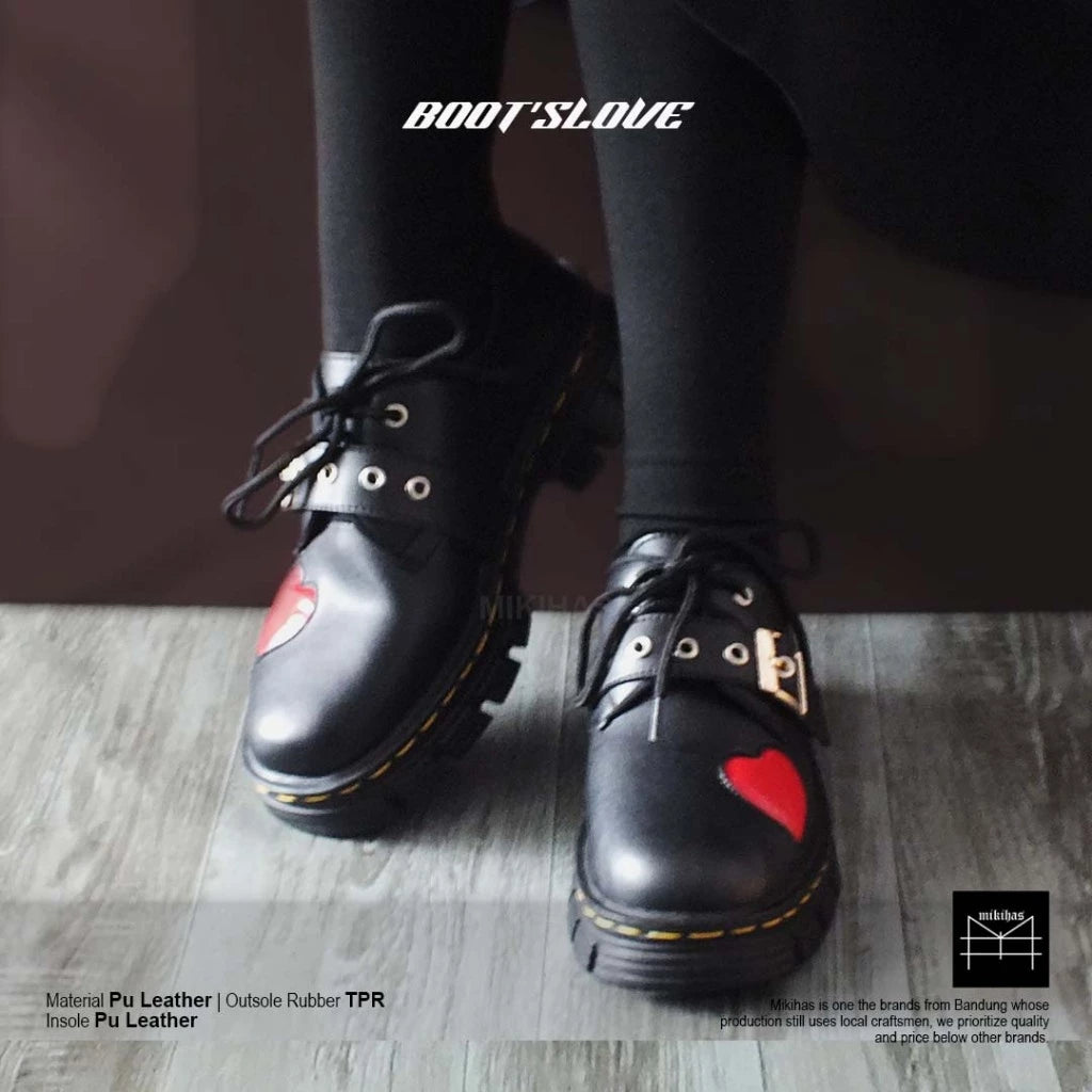 Mikihas Bootslove Sepatu Boots Wanita Hitam Premium