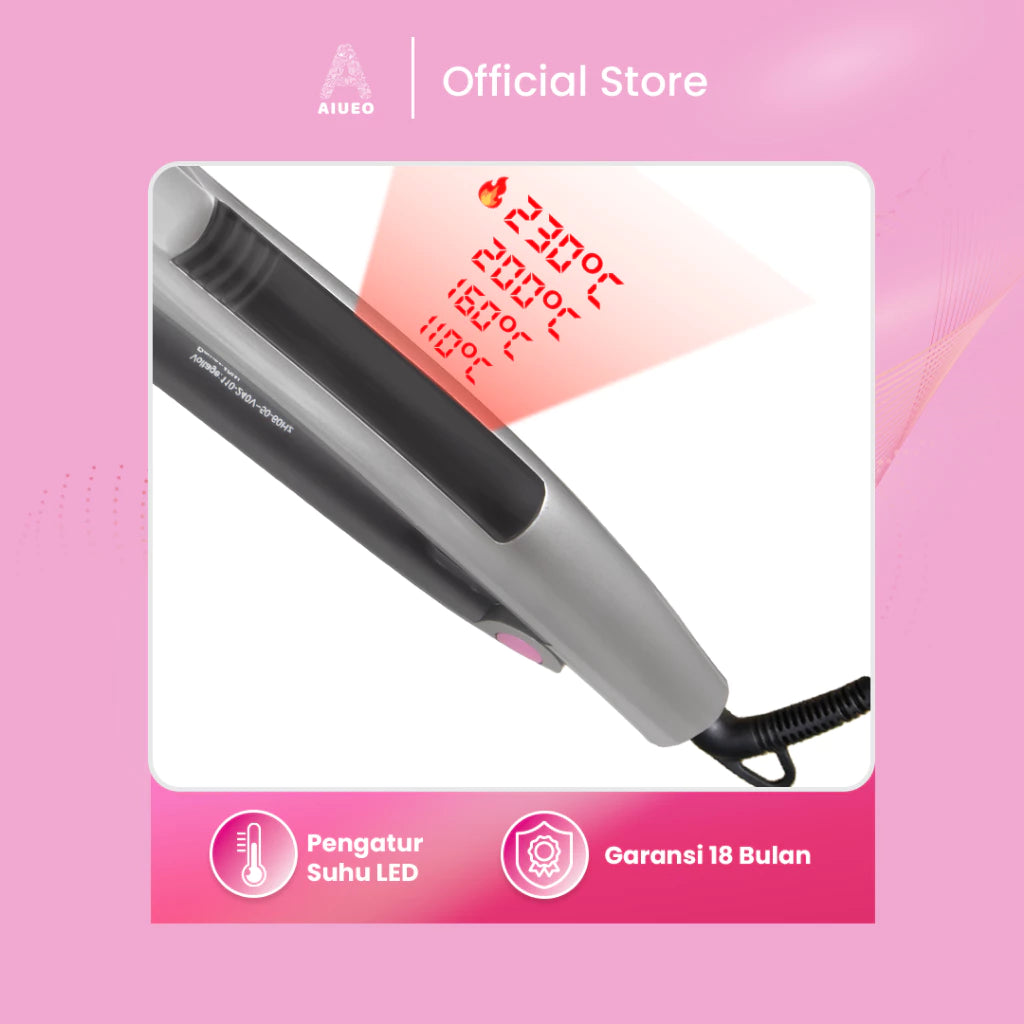 AIUEO Catokan Rambut Wyne 08A Alat Catok 3in1 Meluruskan Keriting Blow Plat Ceramic Kabel Putar