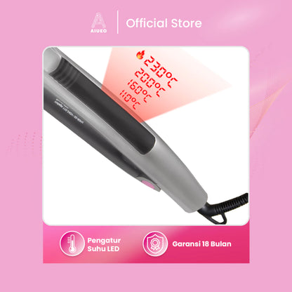 AIUEO Catokan Rambut Wyne 08A Alat Catok 3in1 Meluruskan Keriting Blow Plat Ceramic Kabel Putar