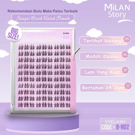 [LANGSUNG TEMPEL] Milan Story N02 Arabian Bulu Mata Palsu Serat Kapas Premium Mudah Digunakan Untuk Pemula Eye Make Up Reusable
