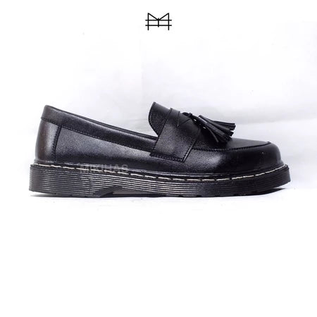Mikihas - Sepatu Loafers Pria Original Formal Slip-On Kulit Hitam - Rey