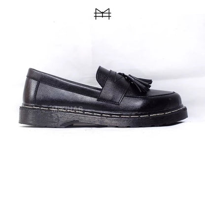 Mikihas - Sepatu Loafers Pria Original Formal Slip-On Kulit Hitam - Rey